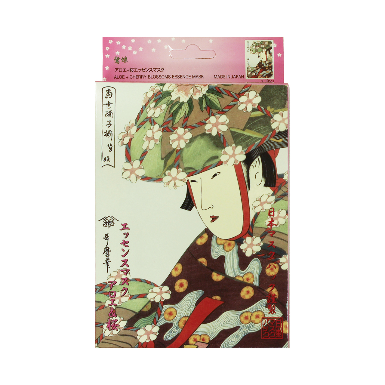 ミトモ 浮世絵シリーズ歌麿ライン アロエ+桜エッセンスマスク 10枚入