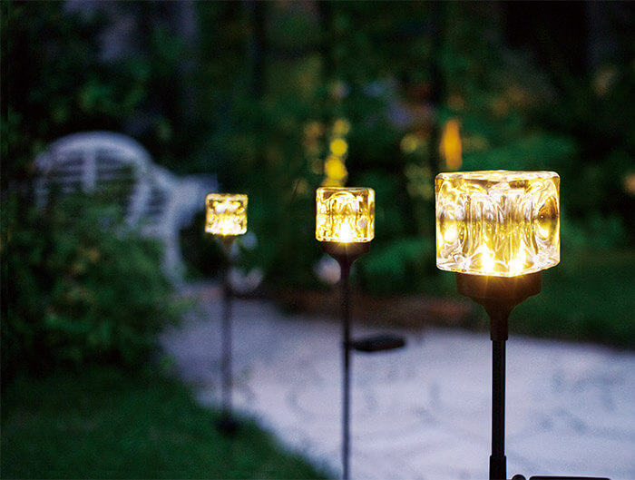 キシマ キューブ スティック ソーラーガーデンライト