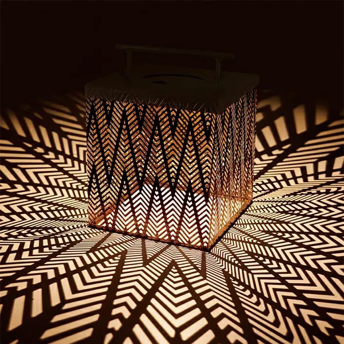 カメヤマ LEDソーラーヘリンボーン ランタン